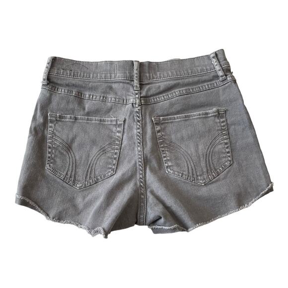 Hollister Womens Jean Shorts Juniors Size 9 High Rise Gray Denim Stretch Shorts - Picture 2 of 7